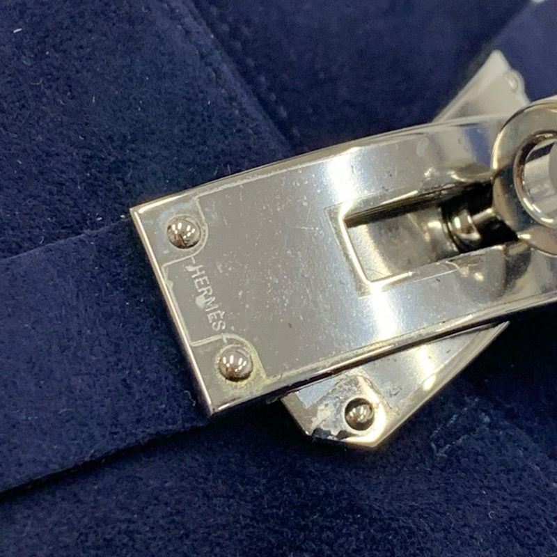 Hermes Saint Germain Boots Short Boots Shoes Kelly Hardware Suede Navy