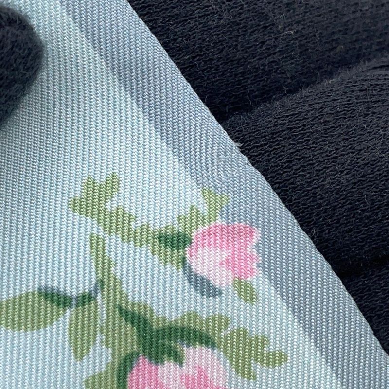 Prada Scarf Printed Silk Twill Nice Calf Flower Light Blue