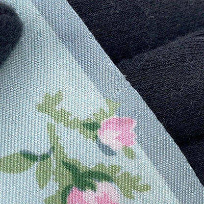 Prada Scarf Printed Silk Twill Nice Calf Flower Light Blue