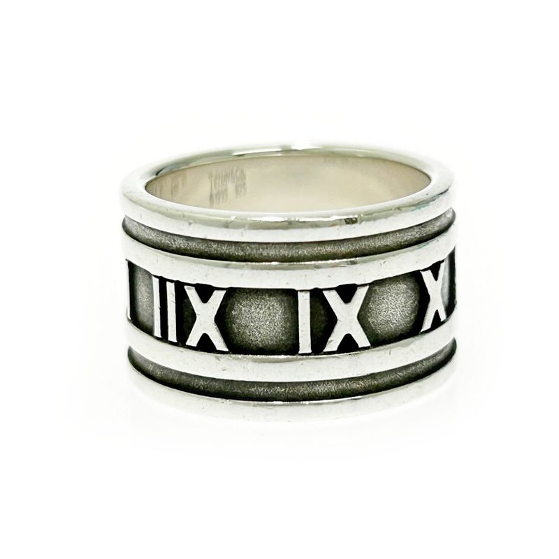 Tiffany & Co Silver Atlas Wide Ring 11.0g 925 Engraved 479481 Ring with Storage
