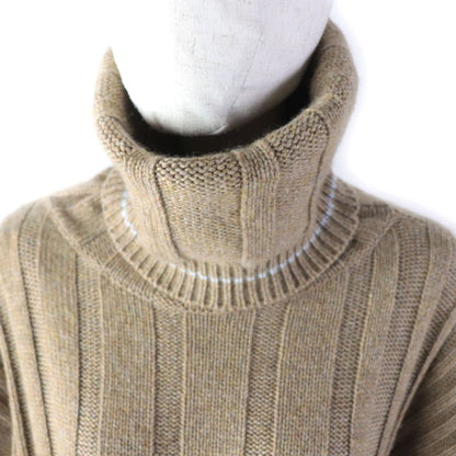 Hermes 100% Cashmere Worn On Runway Oversized Turtleneck Knit Dress Brown 34