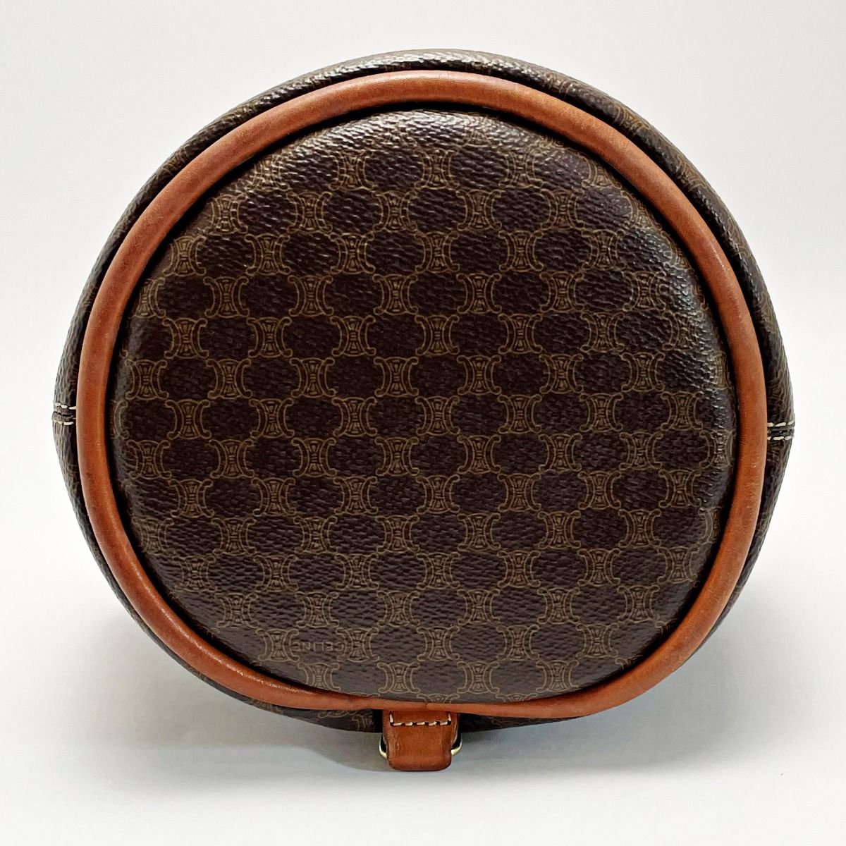 Celine Macadam Pattern T06 Brown Backpack Vintage PVC×leather Ladies Gold