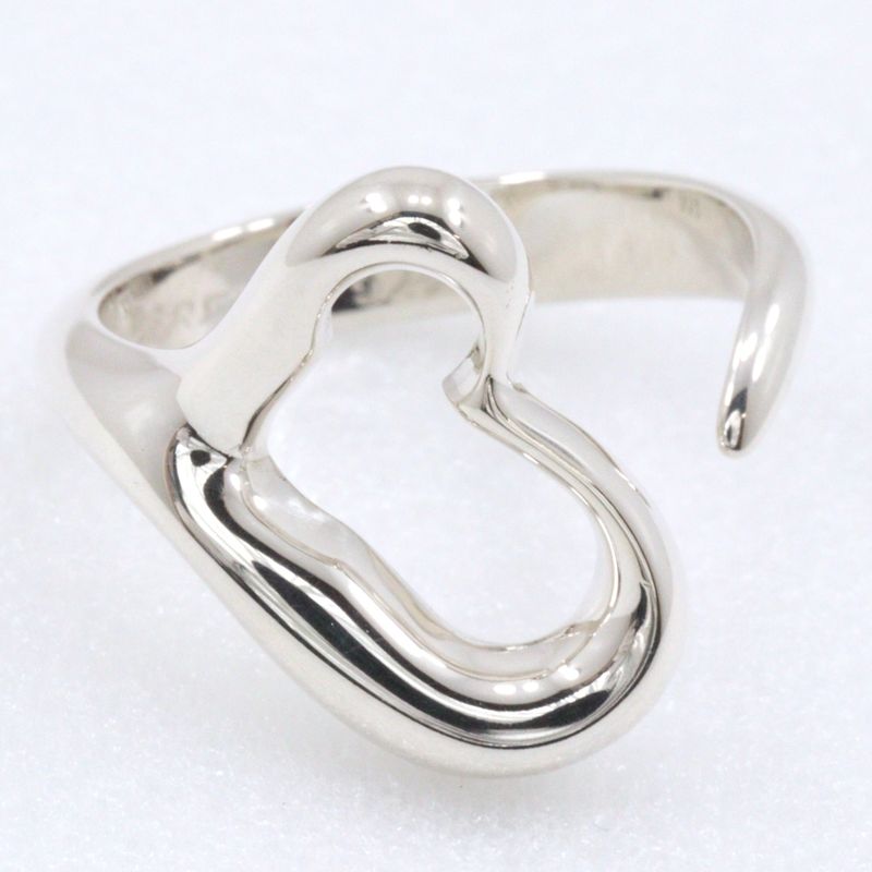 Tiffany & Co Open Heart Elsa Peretti Silver 925 Size 10 Ladies 4.3g Ring