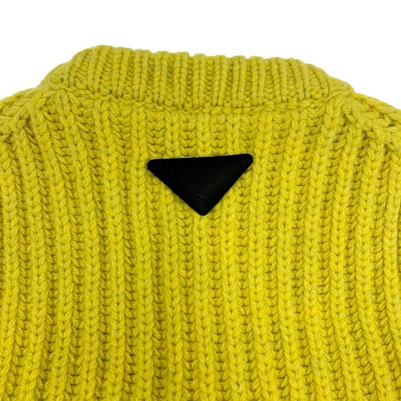 Prada Top Wool Yellow Knit Triangle With Cup