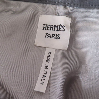Hermes 2021 Lamb Leather Shorts With D-can Bottoms Gray 38 Made In Italy