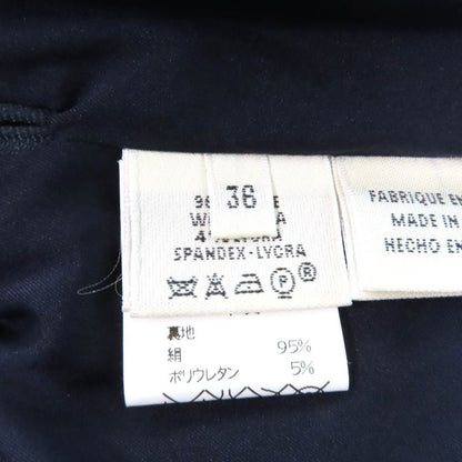 Hermes Vintage Margiela Period Knee Length Tight Skirt With H Button Navy 36