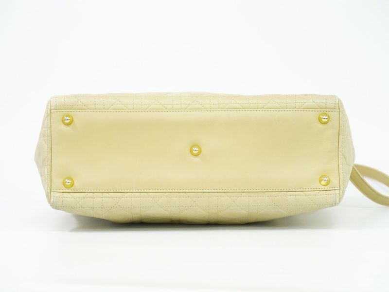 Authentic Christian DIOR Lady Dior Cannage 2WAY Shoulder Bag Handbag Leather