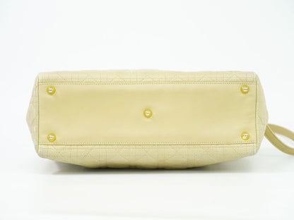 Authentic Christian DIOR Lady Dior Cannage 2WAY Shoulder Bag Handbag Leather