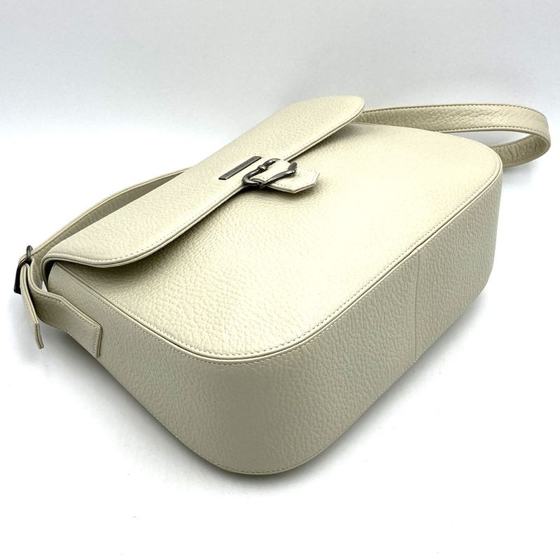 Saint Laurent Shoulder Bag White Leather Ladies Vintage Men Fashion