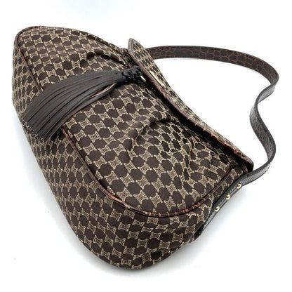 Celine Vc-st-0068 Handbag Shoulder Bag One Shoulder Macadam Tassel Canvas And