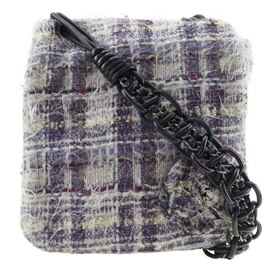 Chanel Camellia Tweed Purple Ladies Shoulder Bag