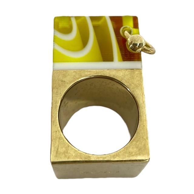 Christian DIOR Sorbet Ring Accessories CD Logo Metal Plastic Yellow Gold [size