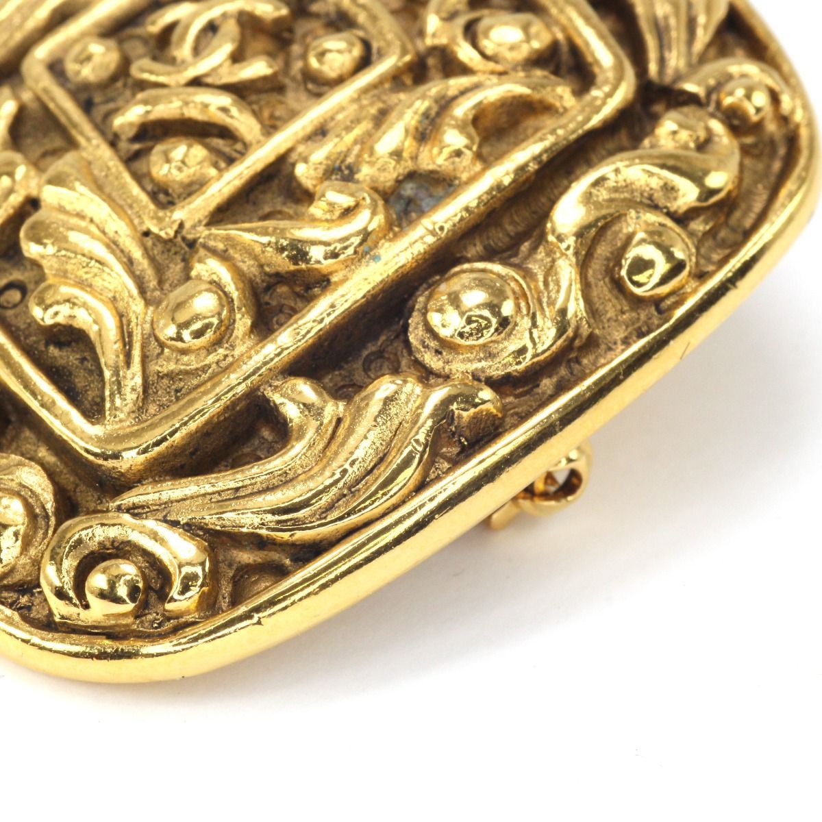 Chanel Coco Mark Brooch Diamond Shape Gold