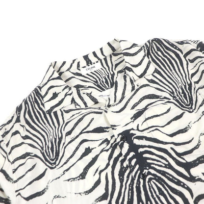 Celine 22SS 2c517346q Zebra Print Open Collar Loose Fit Short Sleeve Hawaiian
