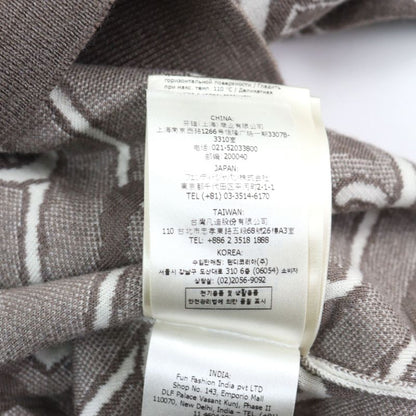 Fendi 2022 Fzx061 100% Virgin Wool FF Logo Orock Chain Allover Pattern Crew