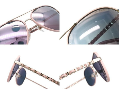 Chanel Teardrop Sunglasses CC Logo Chain Temple Mirror Lens Eyewear — view 6