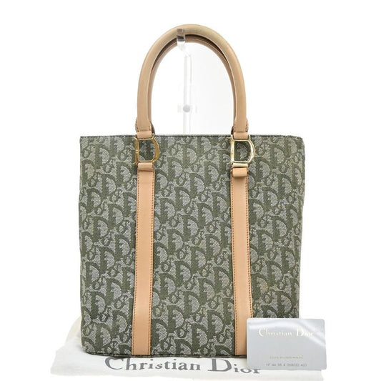 Christian DIOR Shoulder Tote Leather Canvas Leather 70kb031
