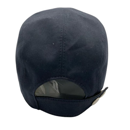 Hermes Horse 60 Cap Cotton Polyurethane Navy Men's