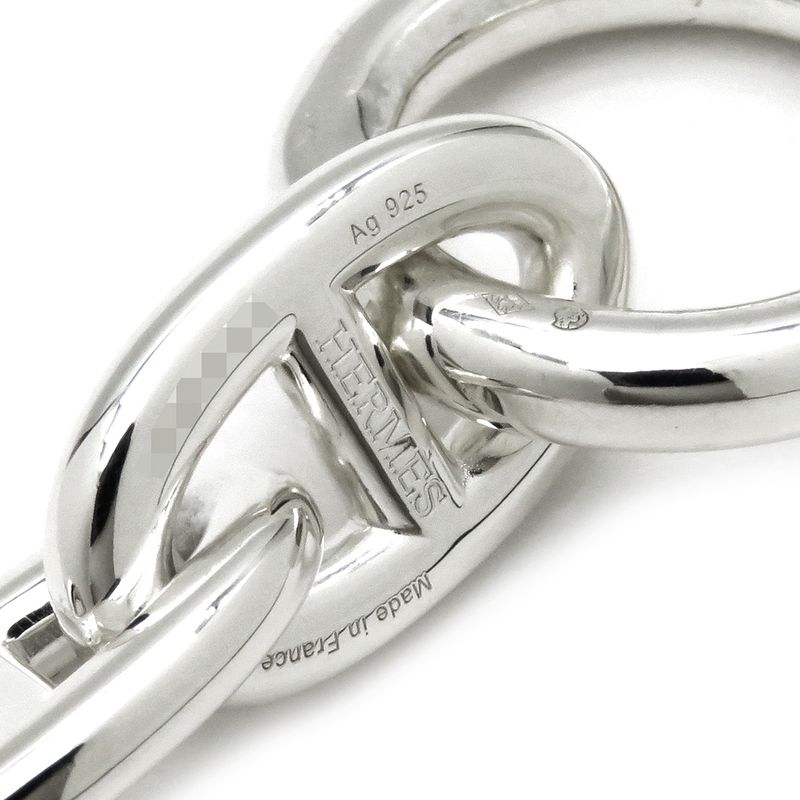 Hermes Bracelet Chaine D'ancre TGM Silver 925 Silver 10 Frames Star Ring Silver