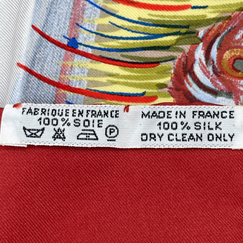 Hermes Carre 90 Nuba Mountain Nuba Mountain Scarf 100% Silk Red