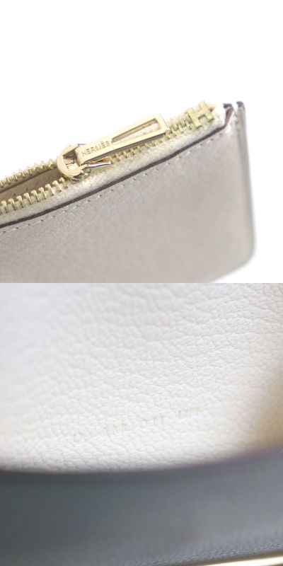 Hermes Lulu Slim Chevre Mizor Leather Compact Wallet/wallet Nata Gold Hardware