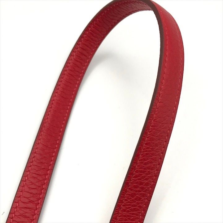 Hermes Kelly Bolide Leather Silver Shoulder Strap Red