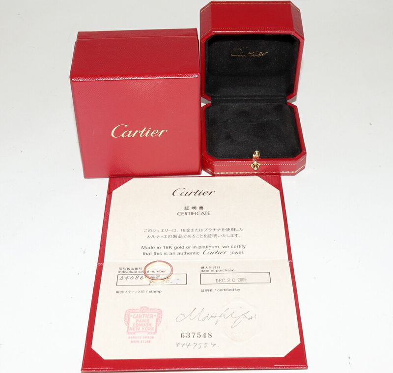 Cartier Ring 18K Pink Gold Diamond 1P (003ct) C De Cartier Ring Engraved Ring