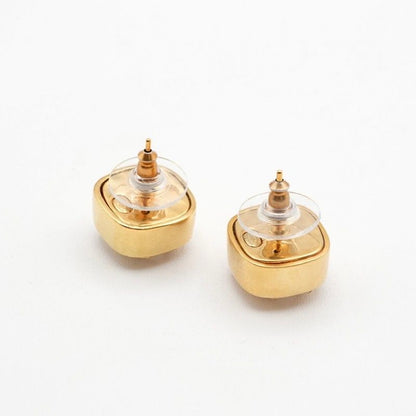 Chanel Earrings Earring Gold Coco Mark Square