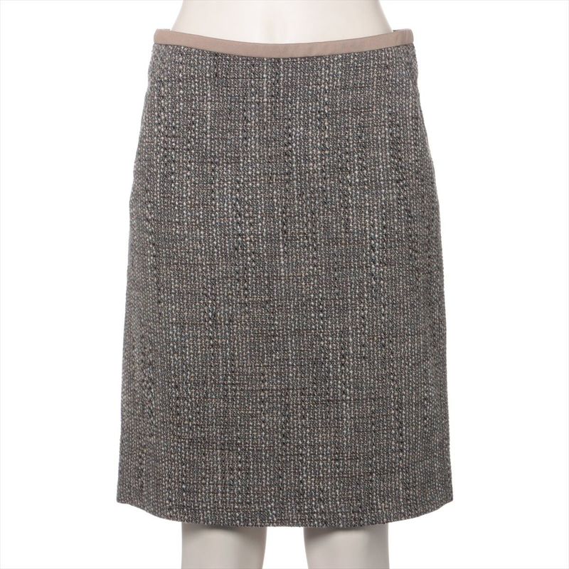 Max Mara S Cotton Wool Set 34 Brown Skirt
