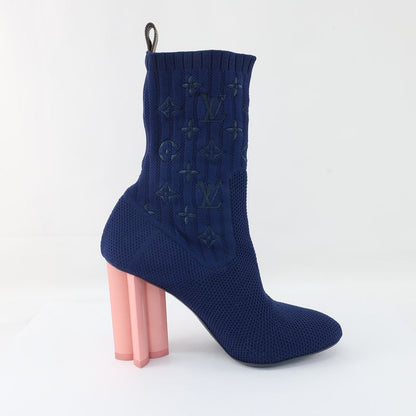 Louis Vuitton Knit Boots Ankle Boots Sock Boots Navy X Pink Notation
