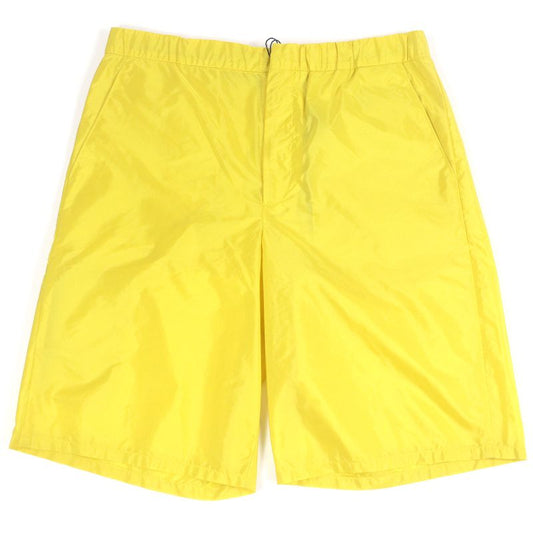 Prada 2021 Sph153 Re-nylon Triangle Logo Triangle Plate Shorts Yellow S Made In