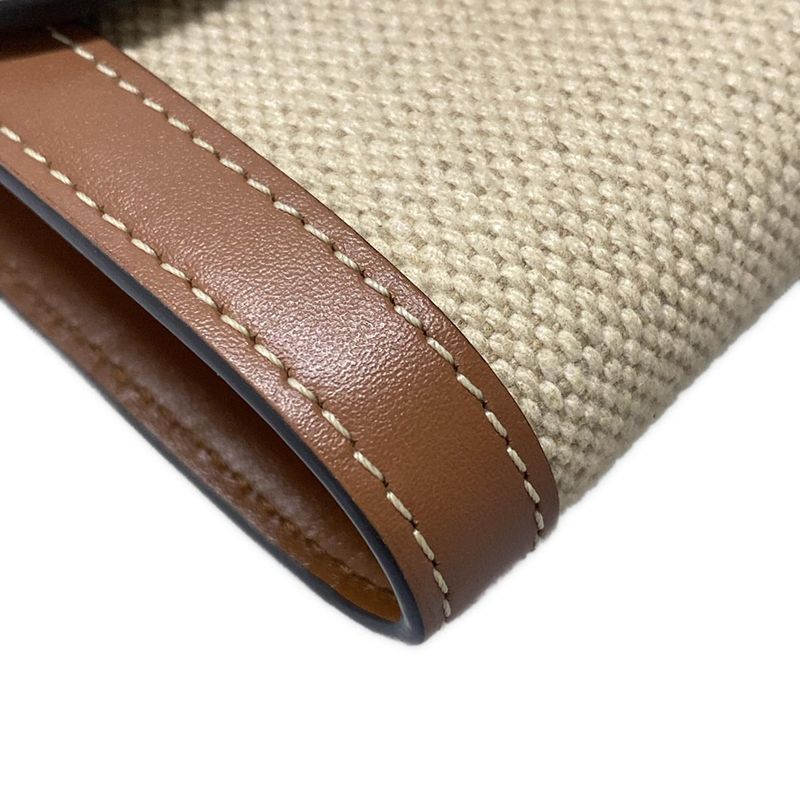 Celine Triomphe Small Flap Wallet Ivory And Brown Leather