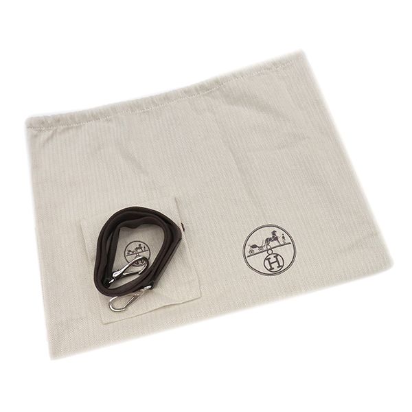 Hermes 2way Bag Sac de Pansage Groom Toile Chevron Navy and Orange Silver