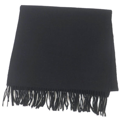 Hermes 100% Cashmere Logo Embroidery Fringe Scarf Stole Shawl