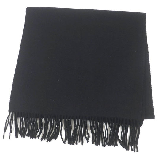 Hermes 100% Cashmere Logo Embroidery Fringe Scarf Stole Shawl