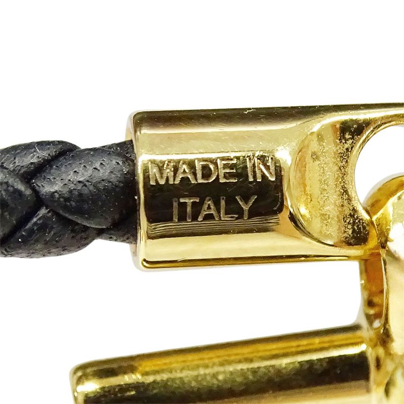 Hermes Bracelet Women's Brand Leather Bracelet Glenan Black Gold Hardware Size