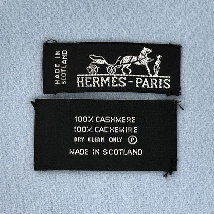 Hermes Scarf Women Men Brand Stole Cashmere Blue Light Blue Autumn Winter