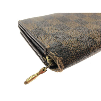 Louis Vuitton Women's Bifold Wallet Damier Ebene Portomone Bier Tresor N61730