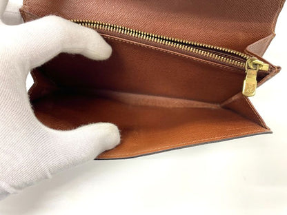 Louis Vuitton Monogram Pochette Porte Monet Cles Di Long Wallet M61725 Brown