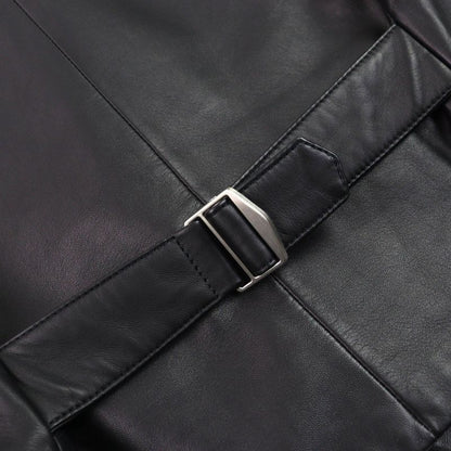 Hermes 18AW H843030ha0250 Lambskin Leather Gilet Vest Black 50 Hanger Made In