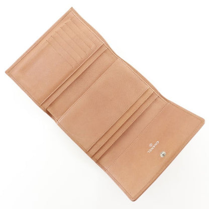 Chanel Coco Mark Caviar Skin Pink Women's Trifold Wallet