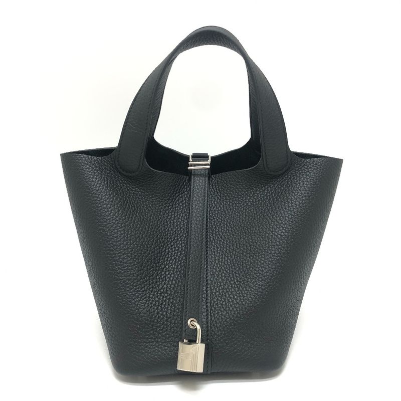 Hermes Handbag Picotin Lock PM Picotin PM Taurillon Clemence Svhardware Black