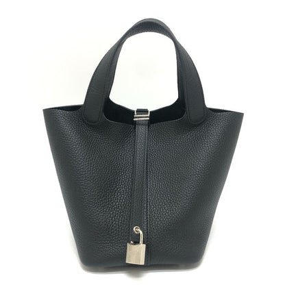 Hermes Handbag Picotin Lock PM Picotin PM Taurillon Clemence Svhardware Black