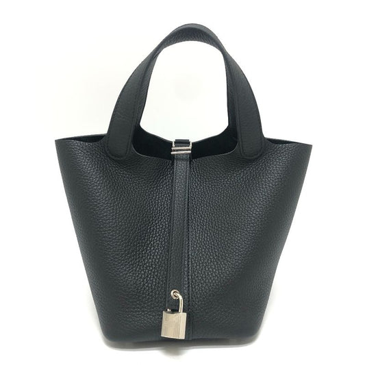 Hermes Handbag Picotin Lock PM Picotin PM Taurillon Clemence Svhardware Black