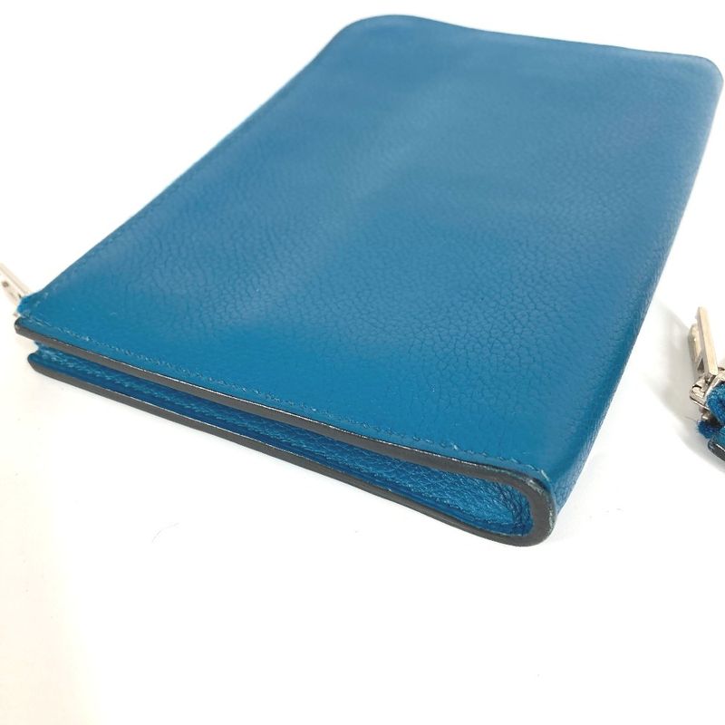 Hermes Coin Case Remix Duo Leather Blue