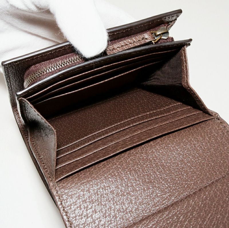 Gucci Bifold Wallet With Coin Purse Jumbo GG Bamboo Diana Compact Wallet In