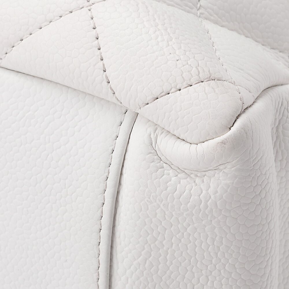 Chanel Matelasse GST Coco Mark Double Chain Shoulder Caviar Skin White With