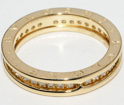 Bulgari Ring 18K Yellow Gold Diamond 054ct Bzero1 Ring XS (1 Band) Full Diamond