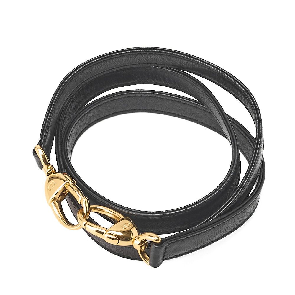 DIOR Lady Dior Cannage Handbag 2-way Lamb Skin Black Large Size (gold Hardware)