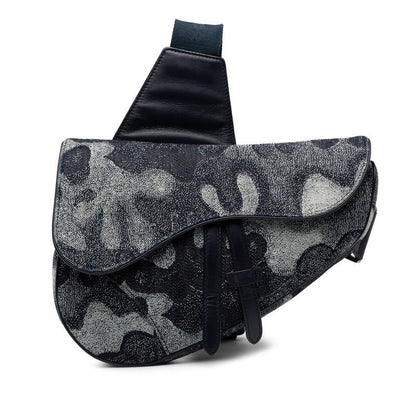 Dior X Peter Doig Saddle Navy Denim Leather Women's Dior